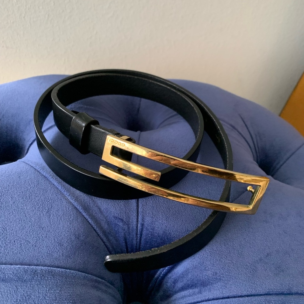 Gucci Black Leather Belt